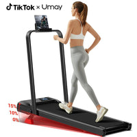 2.5HP Folding Treadmill with 15% Auto Incline, LED Display & Compact Walking Pad