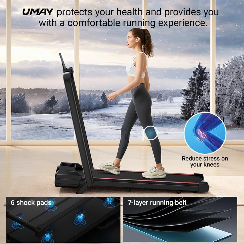 2.5HP Folding Treadmill with 15% Auto Incline, LED Display & Compact Walking Pad